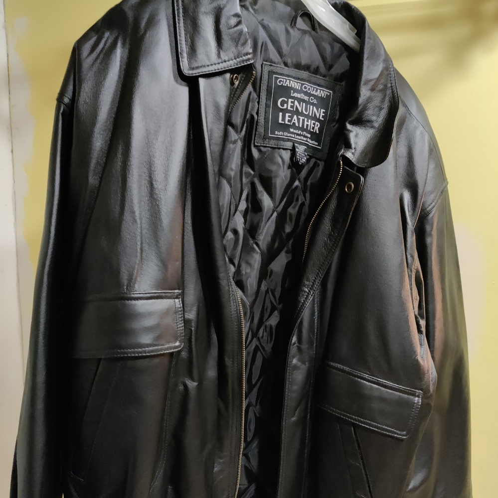 Black leather jacket